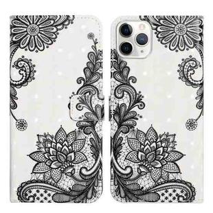 For iPhone 12 Pro Max Oil Embossed 3D Drawing Leather Phone Case(Lace Flower)