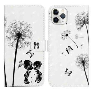 For iPhone 12 Pro Max Oil Embossed 3D Drawing Leather Phone Case(Couple Dandelion)