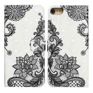 For iPhone 7 / 8 / SE 2022 Oil Embossed 3D Drawing Leather Phone Case(Lace Flower)