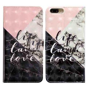 For iPhone 7 Plus / 8 Plus Oil Embossed 3D Drawing Leather Phone Case(Stitching Marble)