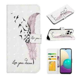 For iPhone 16 Pro Max Oil Embossed 3D Drawing Leather Phone Case(Feather)