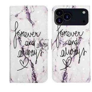 For iPhone 17 Pro Max Oil Embossed 3D Drawing Leather Phone Case(Words Marble)