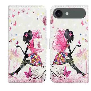 For iPhone 17 Air Oil Embossed 3D Drawing Leather Phone Case(Flower Fairy)