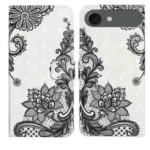 For iPhone 17 Air Oil Embossed 3D Drawing Leather Phone Case(Lace Flower)