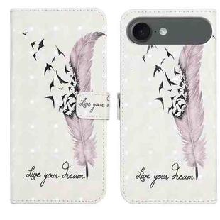 For iPhone 17 Air Oil Embossed 3D Drawing Leather Phone Case(Feather)
