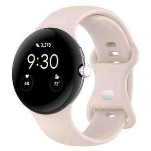 For Google Pixel Watch 2 Solid Color Silicone Watch Band, Size:S Size(Pink)