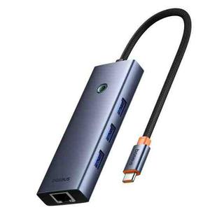 Baseus BS-OH158 UltraJoy Series 5 in 1 USB-C / Type-C to USB3.0x3+RJ45x1+PDx1 HUB Adapter(Space Grey)