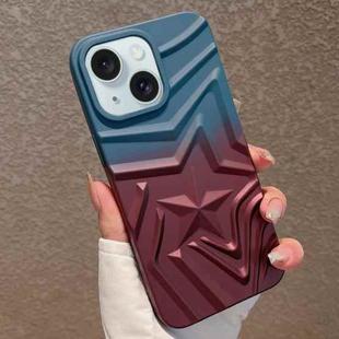 For iPhone 15 Gradient Star TPU Phone Case(Blue Red)