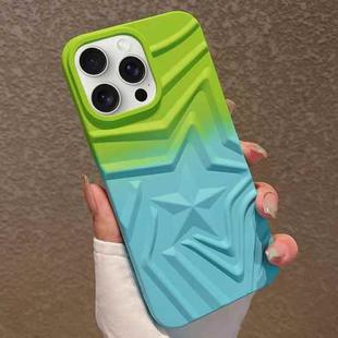 For iPhone 14 Pro Gradient Star TPU Phone Case(Green Blue)