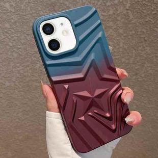 For iPhone 12 Gradient Star TPU Phone Case(Blue Red)