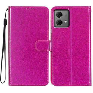 For Motorola Moto G84 5G Glitter Powder Flip Leather Phone Case(Rose Red)