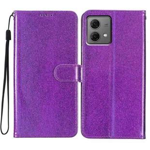 For Motorola Moto G84 5G Glitter Powder Flip Leather Phone Case(Purple)