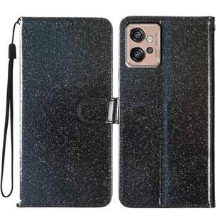 For Motorola Moto G32 Glitter Powder Flip Leather Phone Case(Black)