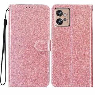 For Motorola Moto G32 Glitter Powder Flip Leather Phone Case(Rose Gold)