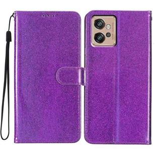 For Motorola Moto G32 Glitter Powder Flip Leather Phone Case(Purple)