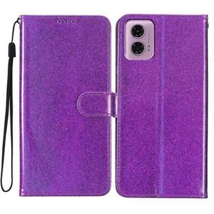 For Motorola Moto G23 Glitter Powder Flip Leather Phone Case(Purple)