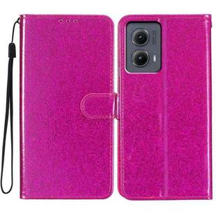 For Motorola Edge 2024 Glitter Powder Flip Leather Phone Case(Rose Red)