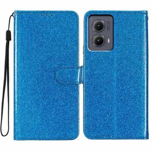 For Motorola Edge 2024 Glitter Powder Flip Leather Phone Case(Blue)