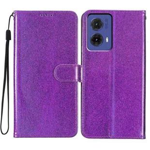 For Motorola Moto G85 Glitter Powder Flip Leather Phone Case(Purple)