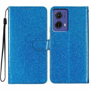 For Motorola Moto G85 Glitter Powder Flip Leather Phone Case(Blue)