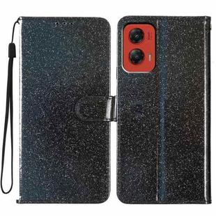 For Motorola Moto G Stylus 5G 2024 Glitter Powder Flip Leather Phone Case(Black)