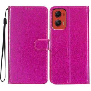 For Motorola Moto G Stylus 5G 2024 Glitter Powder Flip Leather Phone Case(Rose Red)