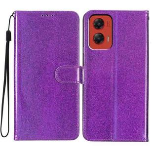 For Motorola Moto G Stylus 5G 2024 Glitter Powder Flip Leather Phone Case(Purple)