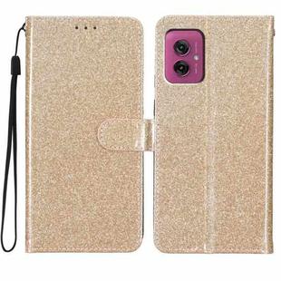 For Motorola Moto G55 Glitter Powder Flip Leather Phone Case(Gold)