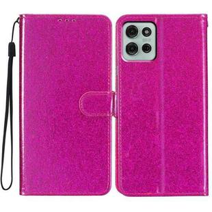 For Motorola Moto G75 5G Glitter Powder Flip Leather Phone Case(Rose Red)