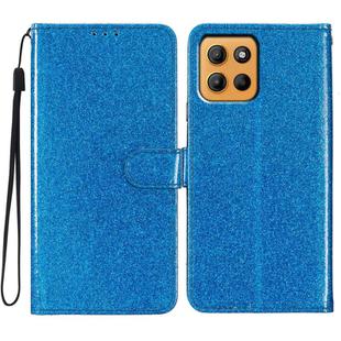 For Motorola Moto G15 Glitter Powder Flip Leather Phone Case(Blue)