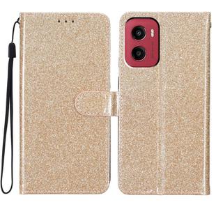For Motorola Moto G05 Glitter Powder Flip Leather Phone Case(Gold)