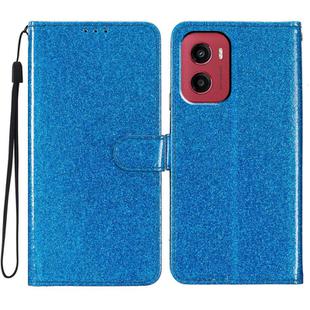 For Motorola Moto G05 Glitter Powder Flip Leather Phone Case(Blue)
