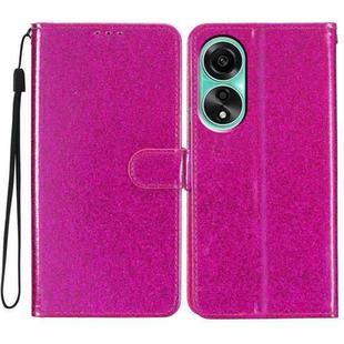 For OPPO A38 4G Glitter Powder Flip Leather Phone Case(Rose Red)