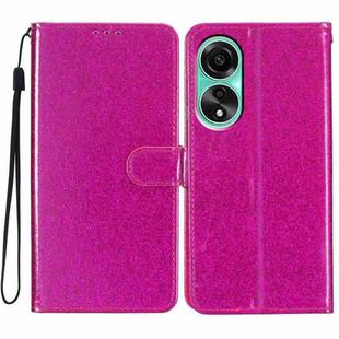 For OPPO A78 4G Glitter Powder Flip Leather Phone Case(Rose Red)