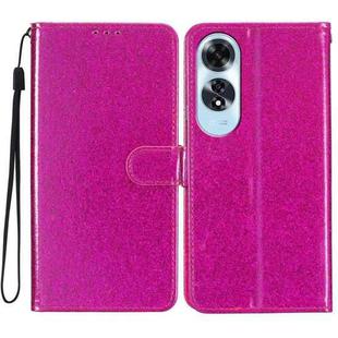 For OPPO A60 Glitter Powder Flip Leather Phone Case(Rose Red)