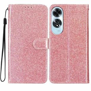 For OPPO A60 Glitter Powder Flip Leather Phone Case(Rose Gold)
