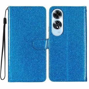 For OPPO A60 Glitter Powder Flip Leather Phone Case(Blue)