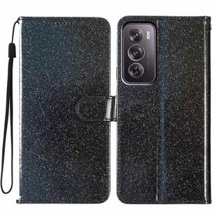 For OPPO Reno12 Pro Global Glitter Powder Flip Leather Phone Case(Black)