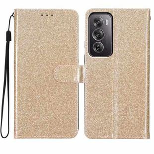 For OPPO Reno12 Pro Global Glitter Powder Flip Leather Phone Case(Gold)