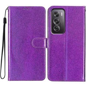 For OPPO Reno12 Pro Global Glitter Powder Flip Leather Phone Case(Purple)