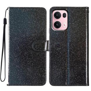 For OPPO Reno13 Pro Global Glitter Powder Flip Leather Phone Case(Black)