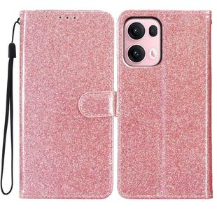 For OPPO Reno13 Pro Global Glitter Powder Flip Leather Phone Case(Rose Gold)