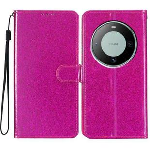 For Huawei Mate 60 Glitter Powder Flip Leather Phone Case(Rose Red)
