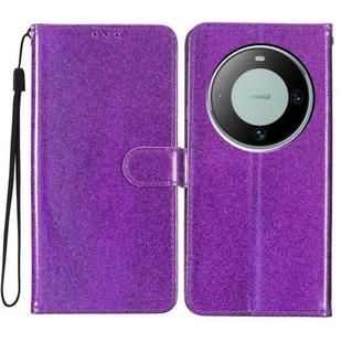 For Huawei Mate 60 Glitter Powder Flip Leather Phone Case(Purple)