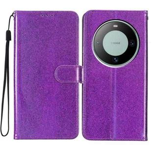 For Huawei Mate 60 Pro Glitter Powder Flip Leather Phone Case(Purple)