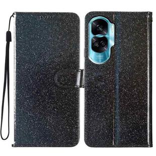 For Honor 90 Lite Glitter Powder Flip Leather Phone Case(Black)