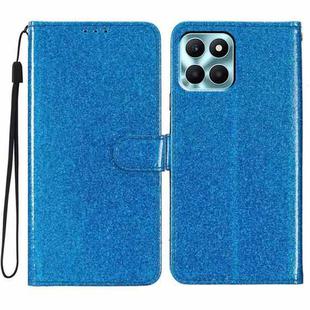 For Honor X6a Glitter Powder Flip Leather Phone Case(Blue)