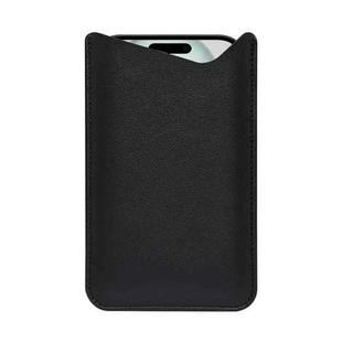 For 4.8-6.1 inch Simple Open Clutch Bag Universal Nappa Pattern Leather Phone Case(Black)