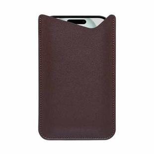 For 6.7-6.9 inch Simple Open Clutch Bag Universal Nappa Pattern Leather Phone Case(Coffee)