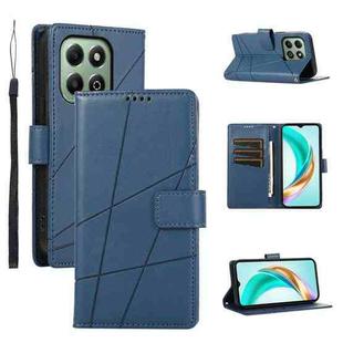 For Honor X6b PU Genuine Leather Texture Embossed Line Phone Case(Blue)